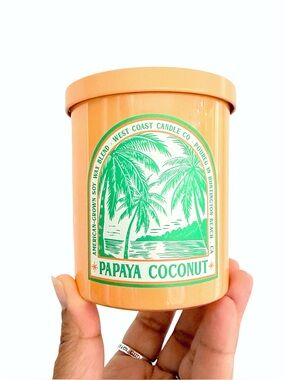 Leoben Company Papaya Coconut Scented Candle - Orange and Green